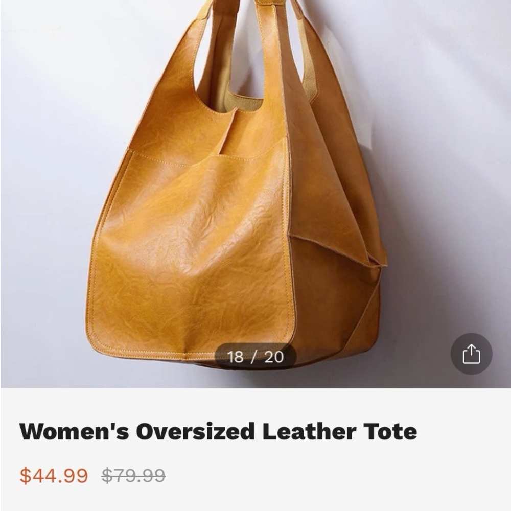 Women’s Oversized leather tote, new